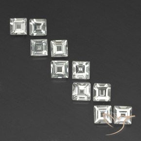 3.86ctw Naturale Bianco caldo Topazio, Quadrato, VVS-VS