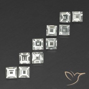Gemme di Topazio Bianco caldo naturale da 3.86 ct, Quadrato, VVS-VS