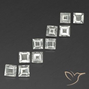 Gemme di Topazio Bianco caldo naturale da 3.90 ct, Quadrato, VS