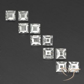 Gemme di Topazio Bianco caldo naturale da 3.96 ct, Quadrato, VS