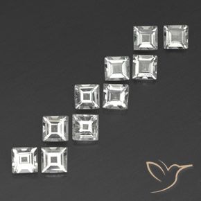Gemme di Topazio Bianco caldo naturale da 3.96 ct, Quadrato, VS