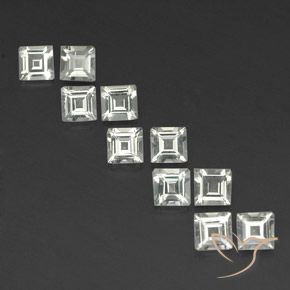 Gemme di Topazio Bianco caldo naturale da 3.86 ct, Quadrato, VVS-VS
