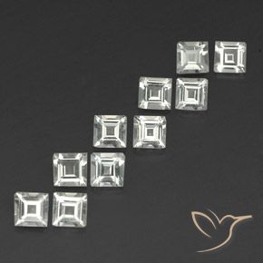 Gemme di Topazio Bianco caldo naturale da 3.86 ct, Quadrato, VVS-VS
