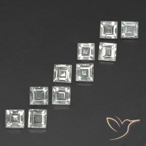 Gemme di Topazio Bianco caldo naturale da 4.04 ct, Quadrato, VS