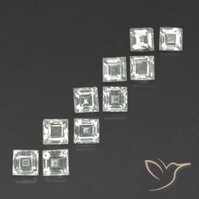 Gemme di Topazio Bianco caldo naturale da 4.61 ct, Quadrato, VVS-VS