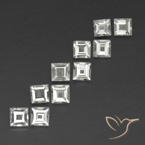 Gemme di Topazio Bianco caldo naturale da 3.84 ct, Quadrato, VVS-VS