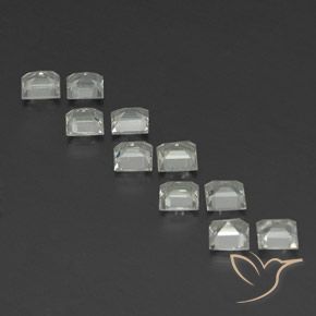 Gemme di Topazio Bianco caldo naturale da 3.84 ct, Quadrato, VVS-VS