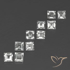 Gemme di Topazio Bianco trasparente naturale da 4.20 ct, Quadrato, VS