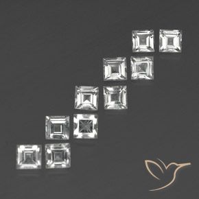Gemme di Topazio Bianco caldo naturale da 3.99 ct, Quadrato, VS