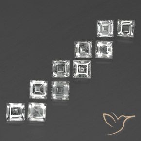 Gemme di Topazio Bianco trasparente naturale da 5.06 ct, Quadrato, VS