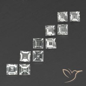 Gemme di Topazio Bianco caldo naturale da 3.97 ct, Quadrato, VS