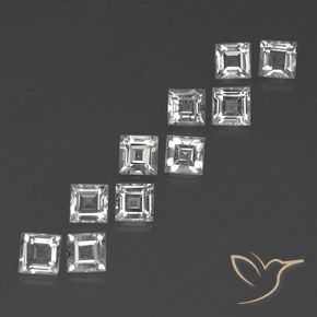Gemme di Topazio Bianco caldo naturale da 4.17 ct, Quadrato, VS
