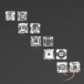 3.82ctw Naturale Bianco trasparente Topazio, Quadrato, VS