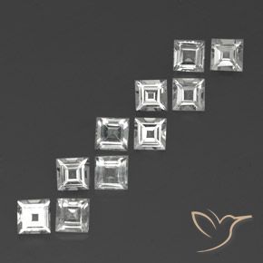 Gemme di Topazio Bianco caldo naturale da 4.09 ct, Quadrato, VS