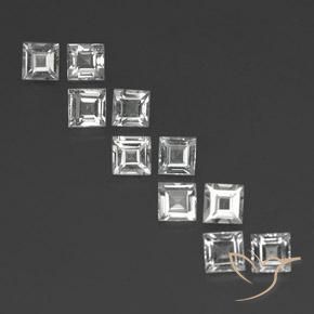 4.16ctw Naturale Bianco trasparente Topazio, Quadrato, VS