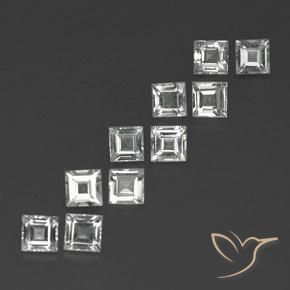 Gemme di Topazio Bianco trasparente naturale da 4.16 ct, Quadrato, VS