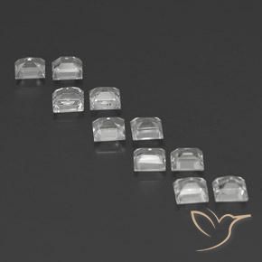 Gemme di Topazio Bianco trasparente naturale da 4.16 ct, Quadrato, VS