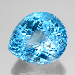Topazio naturale blu da 156,20 ct, taglio a pera, VVS-VS