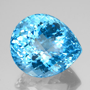 Topazio naturale blu da 156,20 ct, taglio a pera, VVS-VS