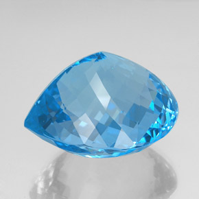 Topazio naturale blu da 156,20 ct, taglio a pera, VVS-VS