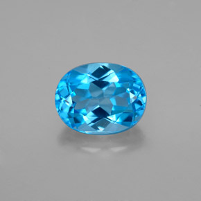 Topazio naturale blu da 2,71 ct, taglio ovale, VVS-VS