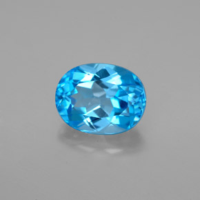 Topazio naturale blu da 2,71 ct, taglio ovale, VVS-VS