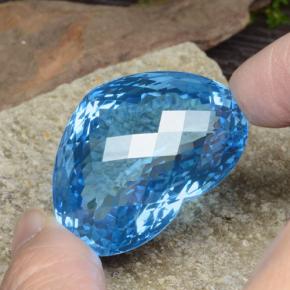 Topazio naturale blu da 137,65 ct, a forma di cuore, VVS