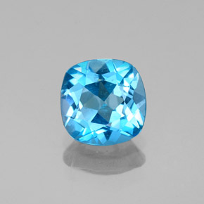 Topazio naturale blu da 1,42 ct, taglio a cuscino, VS
