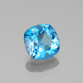 Topazio naturale blu da 1,42 ct, taglio a cuscino, VS