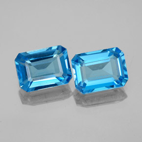 Topazio naturale blu da 3,49 ct, taglio smeraldo, VVS-VS