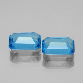 Topazio naturale blu da 3,49 ct, taglio smeraldo, VVS-VS