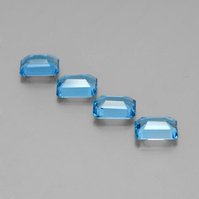 Topazio naturale blu da 7,07 ct, taglio smeraldo, VVS