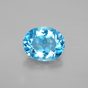 Topazio naturale blu da 4,79 ct, taglio ovale, VVS-VS
