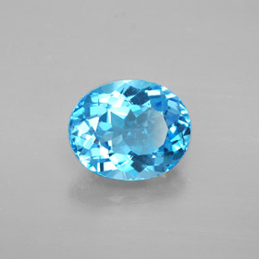 Topazio naturale blu da 4,79 ct, taglio ovale, VVS-VS