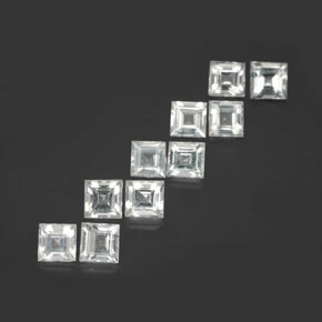 Topazio naturale bianco da 3,80 ct, quadrato, VVS-VS