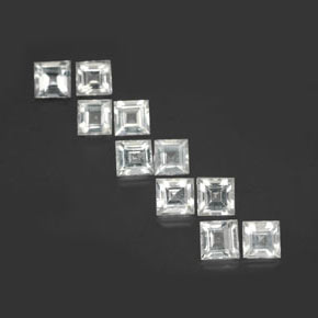 Topazio naturale bianco da 3,80 ct, quadrato, VVS-VS
