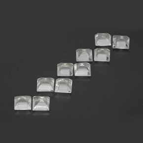 Topazio naturale bianco da 3,80 ct, quadrato, VVS-VS