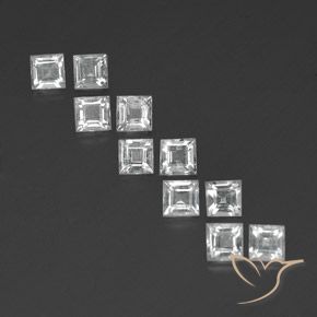 3.98ctw Naturale Bianco Topazio, Quadrato, VVS-VS