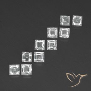 Gemme di Topazio Bianco naturale da 3.98 ct, Quadrato, VVS-VS