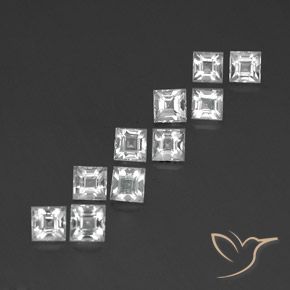 Gemme di Topazio Bianco naturale da 4.36 ct, Quadrato, VVS-VS