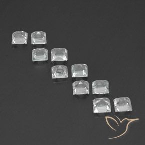 Gemme di Topazio Bianco naturale da 4.36 ct, Quadrato, VVS-VS