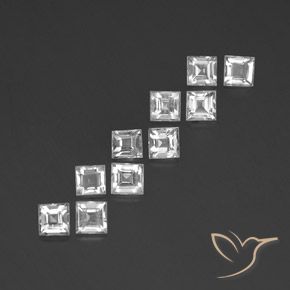 Gemme di Topazio Bianco naturale da 3.35 ct, Quadrato, VVS-VS