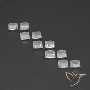 Gemme di Topazio Bianco naturale da 3.35 ct, Quadrato, VVS-VS