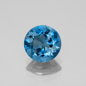 Topazio naturale blu da 2,03 ct, taglio rotondo, VS