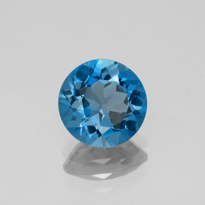 Topazio naturale blu da 2,03 ct, taglio rotondo, VS