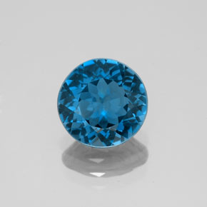 Topazio naturale blu da 2,24 ct, taglio rotondo, VVS-VS
