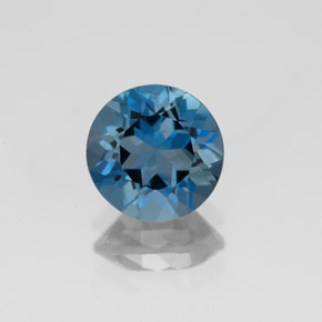 Topazio naturale blu da 2,00 ct, taglio rotondo, VVS