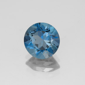 Topazio naturale blu da 2,00 ct, taglio rotondo, VVS