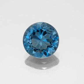 Topazio naturale blu da 2,13 ct, taglio rotondo, VS