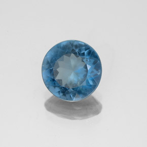 Topazio naturale blu da 1,88 ct, taglio rotondo, VS-SI